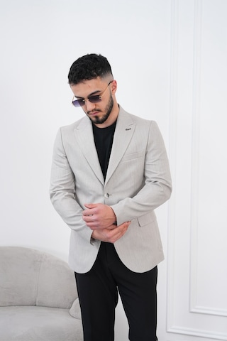 Dupont Classics Dupont Keten Slim Fit 6 Drop Sivri Yaka Çift Yırtmaçlı Erkek Blazer Ceket Metalik