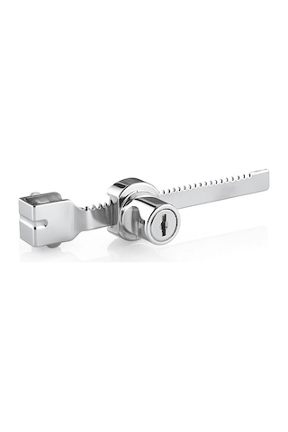 Proalet Sürgülü Cam Kilidi, 140 Mm, Zamak Gövde, Krom Kaplama, 3-6 Mm Kalın Cam Kapak İçin, 2 Yedek Anahtarlı, Güvenlik Kilidi, Cam Dolap, Vitrin, Sürgü Kapak Uyumlu, Kolay Montaj