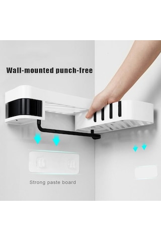 Gri Mengnı Dönebilen Banyo Rafları Duş Şampuanı Tutucu Mutfak Düzenleyici Köşe Duvar Rafı Depolama Rafı Banyo Aksesuarları Gri