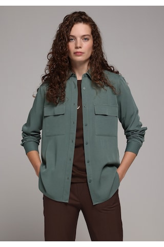 Colin's Colins Regular Fit Shirt Neck Düz Kadın Yeşil Uzun Kol Gömlek Cl1078737 Q1.v1 Duc Duckgreen