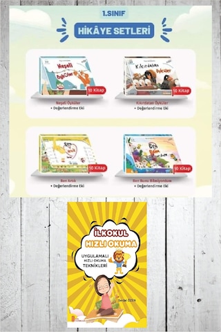 1.sınıf Okumayı Sevdiren 40 Lı Hikaye Seti Değerlendirme Ekli + Hızlı Okuma