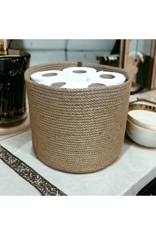 Hasır Sepet, Dekoratif Sepet, Çok Amaçlı Saklama Kutusu, Hasır Tuvalet Kağıdı Sepeti 001