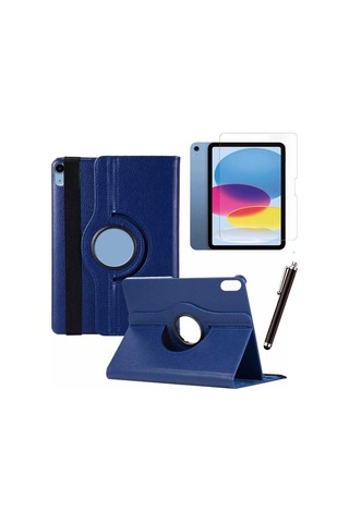 Apple Uyumlu iPad 10. Nesil A16 109 İnç Tablet Kılıfı Cam Kalem Set Kapaklı Kılıf