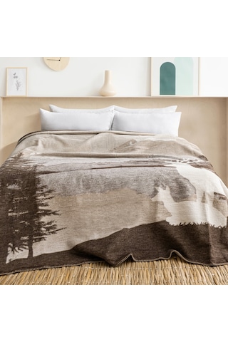 Schafer Home Deer Çift Kişlik Battaniye 200x220 Cm 1 Parça-kahverengi Kahverengi