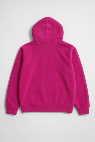 Markapia Kadın Kapüşonlu Cepli Polar Sweatshirt Fuşya