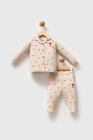 U.S. Polo Assn. Kız Bebek Pijama Takım - Beyaz Beyaz
