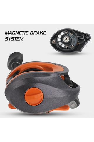 Skycity Sol El Metal Kafa Baitcasting Makinesi - 17+1 Pistonlu 7.2:1 Hızlı Dişli Balık Olta Makinesi