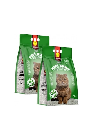 Happy Topaklanan Bentonit Natural Kedi Kumu 2 x 5 L