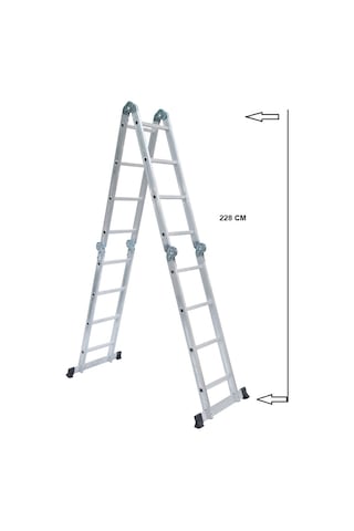 Beykon 16 Basamaklı 1.6 MM Kalınlık 4.70 M Çok Amaçlı Katlanır Merdiven - ELIT 44     