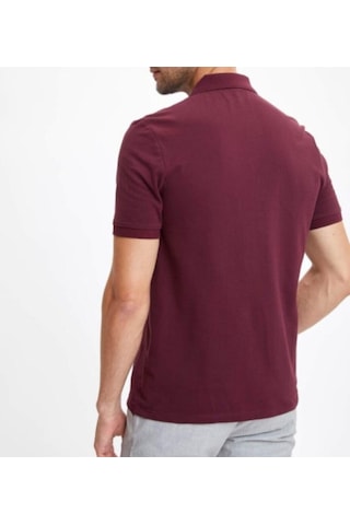 Nacar Store Erkek Bordo Basic Polo Yaka T-shirt