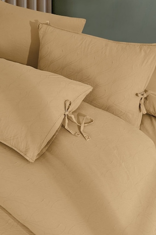 Dante Nakışlı %100 Pamuk Natürel Çift Kişilik Nevresim Takımı Almond Pudra