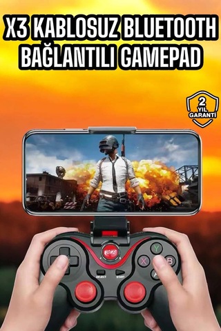 Mey İthalat Android Uyumlu Gamepad X3 Game Stick Oyun Kolu Bluetooth Bağlantılı 31824221