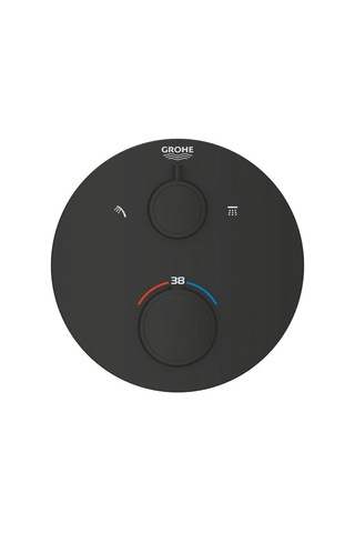 Grohe Grohtherm Termostatik Banyo/Duş Bataryası 2 Çıkışlı Divertörlü - 1022082430 Siyah