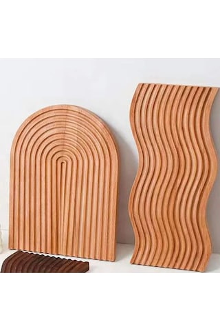 Morponi Oyuklu Bambu Kesme Panosu- Sunumluk- Dekoratif Pano 2'li Set Bambu