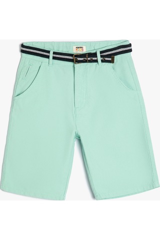 Koton Basic Chino Şort Kemer Detaylı Cepli Pamuklu Yeşil 4skb40067tw Yeşil