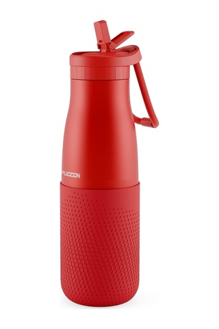 Kırmızı 500 Ml Çelik Okul Matarası - Silikon Gövdeli Nokta Çelik Termos - 50024 Diğer