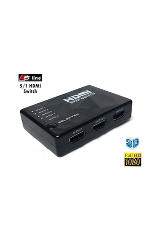 Powermaster 5 Port Hdmi Switch 5X1 Kumandalı Uyumlu