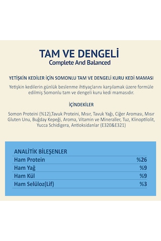 Somonlu Kuru Yetişkin Kedi Maması 500 Gr