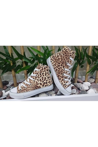 Scarpe Magiche Leopar Desenli Kız Ayakkabı 31-35 Numara Arası Işıksızdır Leopar Desenli