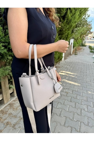 Just Polo Kadın Yeni Sezon 3 Bölmeli Yumuşak Deri Lüks Ve Şık Dokunuş El & Omuz Çantası Shoulder Bag Ekru