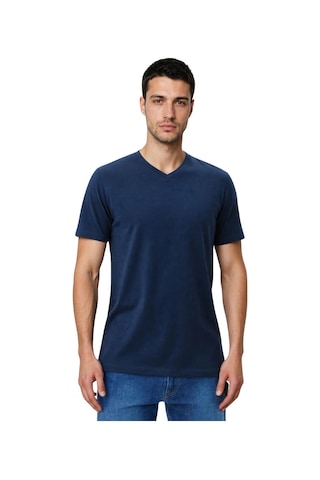 Arma Ar-ma Erkek V Yaka Tişört Baskisiz Basic Örme Kumaş Regular Fit %47 Modal %47 Pamuk %6 Likra 30/1 Penye Modal Full Likra Süprem Y31344473102 Lacivert-l1