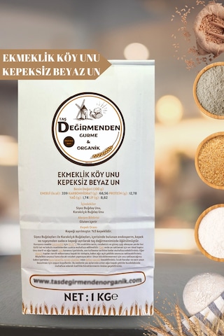 Ekmeklik Köy Unu - Kepeksiz Beyaz Un - 1 Kilo