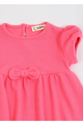 Luess Kız Çocuk Fiyonk Detaylı Elbise-pembe Pembe