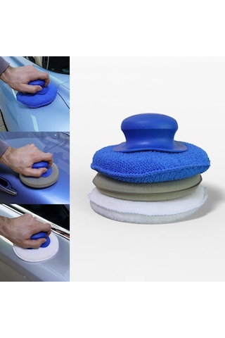Michelin Mc3510 3 Parça 130mm Velkro Cırtlı Mikrofiber Oto Yıkama, Parlatma Ve Cila Süngeri