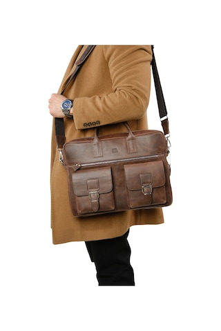 Mft Leather Hakiki Deri Laptop El Çantası Loreen 2230 Tiguan Kahverengi
