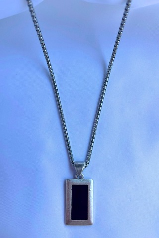 El İşçiliği Paslanmaz Çelik Zincir Erkek Kolye Metalik