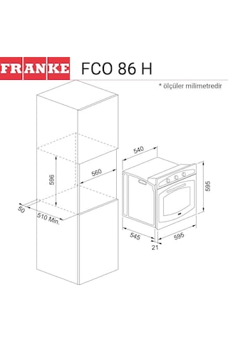 Franke FCO 86 H 65 LT Ankastre Fırın Bej
