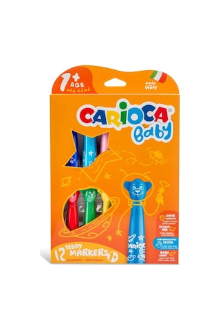 Carioca Teddy Jumbo Bebek Süper Yıkanabilir Keçeli Boya Kalemi 12