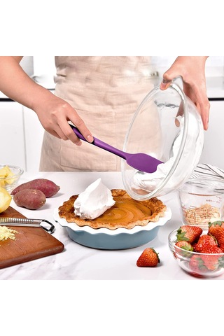 Mor Silikon Kaşık Isıya Dayanıklı Yanmaz Yapışmaz Çizmez 27cm