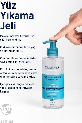 Celenes By Sweden Celenes Thermal Yağlı ve Karma Ciltler İçin Temizleme Jeli 250 ML