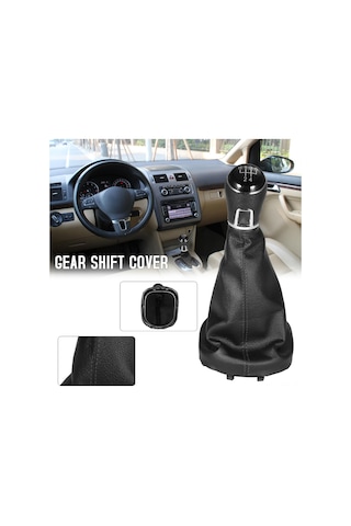 Youmex Vw Touran 2003-2010 Ve Caddy Mk2 2004-2009 İçin 5 Vites Değiştirici Kolu, Dayanıklı Pu Deri Malzeme, Kolay Kurulum Siyah