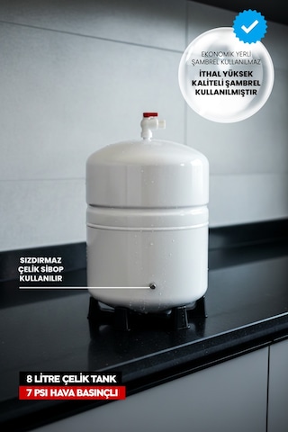 Pluskit 8 Litre 15 Aşama Mineralli 75 Gpd Su Arıtma Cihazı Ks0010