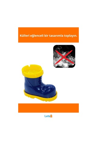 Eğlenceli Bot Tasarımlı Kokusuz Küllük 11x13.5 Cm