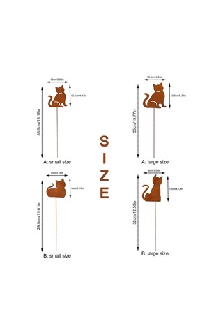 Metal Bahçe Kazıkları Dekorasyonlar Kedi Bahçe Kazığı İç Ve Dış Çim Yol Süslemeleri Saksılar Çubuk Zemin Eklentisi B Stili Büyük Boy