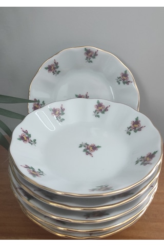 Porland Porselen Gülriz Bordo 11 Cm 12 Adet Çay Tabak