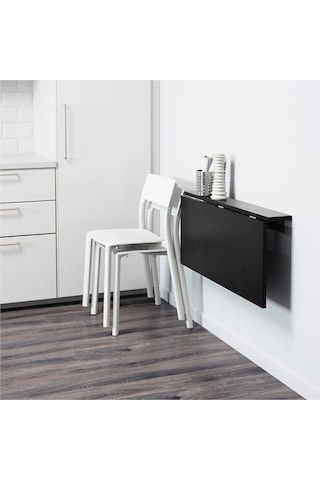 Ikea Beyaz Zarif Yemek Masası - Duvara Monte Masa