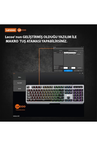 Lecoo KB121 Kablolu Rainbow Membran Oyuncu Klavyesi