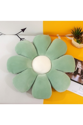 Sones Küçük Papatya Çiçek Yumuşak Elastik Yastık 72cm Koyu Yeşil