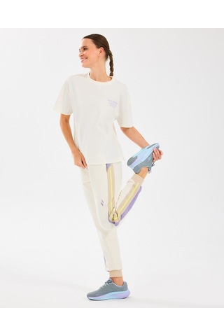 Skechers W Diagonal Lw Fleece Jogger Sweatpant Kadın Off White Eşofman Altı S2510048-102 Off White Beyaz