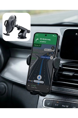 Mey İthalat 360 Döner Araç Telefon Tutucu Otomatik Kilit Mekanizmalı Stand