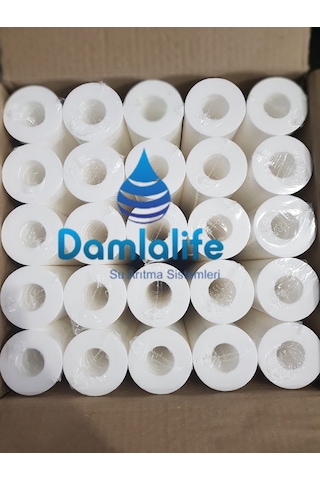 Damlalife 10"Inç 25 Micron Sediment Spun Elyaf Filtre 25 Adet