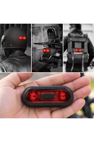 Özel Seri Kırmızı Led Kask Flaşörü - Usb Şarjlı Motor Işığı Gece Sürüş Spor Aydınlatma