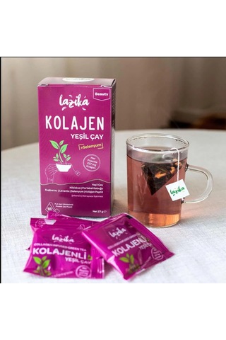 Lazika Kolajenli Yeşil Çay 18 Adet Pla Biyoçözünür Poşet