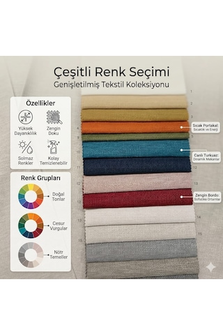 Keten Fonluk Perde Rüstik Ve Kornişe Uygun Düz Dikim Gri-melanj