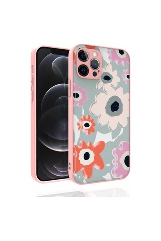 Apple Uyumlu iPhone 12 Pro Kılıf Desenli Kamera Korumalı Parlak Zore Nora Kapak NO5