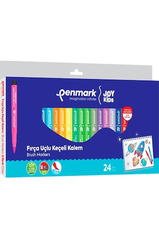Penmark Süper Yıkanabilir 24'lü Fırça Uçlu Keçeli Kalem Seti